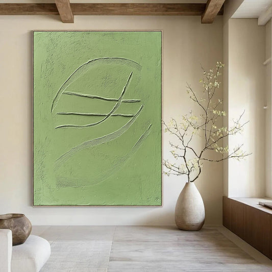 Green Textured Lines for Minimalist Home Office & Modern Art Gallery STSC1010