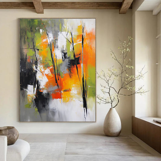 Colorful Abstract Forest Scene for Nature - Lover’s Home & Art - Filled Café STSC759