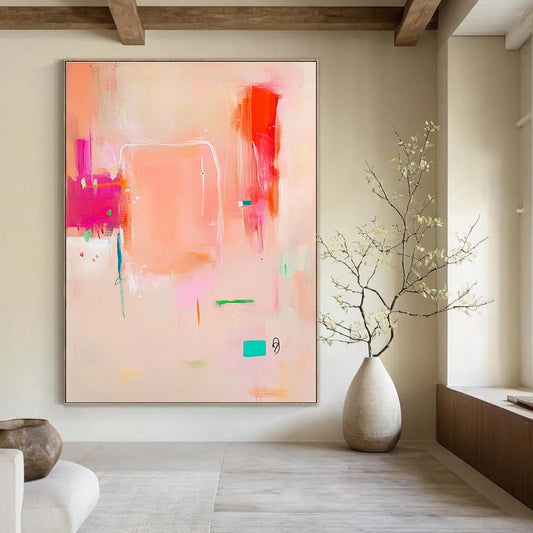 Playful Pink Abstract Art for Girls' Bedroom & Craft Room STSC689