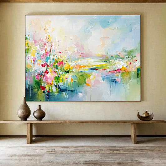 Colorful Floral River Art for Botanical Garden Café & Cheerful Women’s Boutique SC084