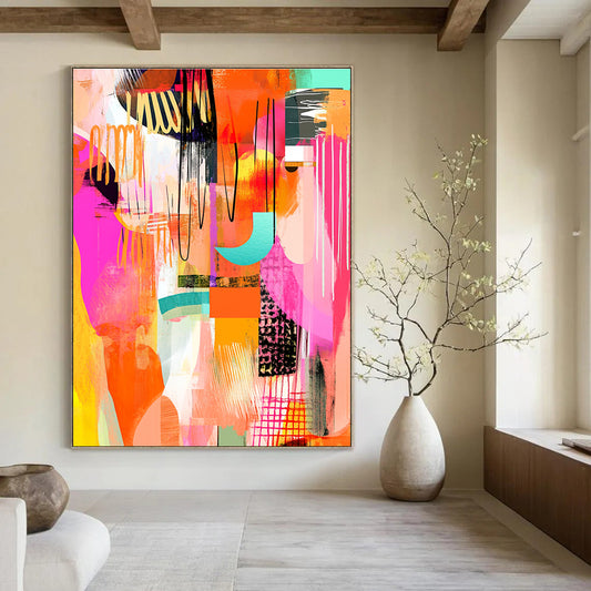 Lively Colorful Abstract Art for Playroom & Creative Studio STSC046