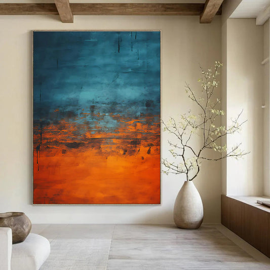 Repeated Blue - Orange Gradient Art for Living Room & Gallery DLZ0453