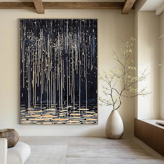 Golden Rain on Lily Pads for Elegant Dining Room & Zen Meditation Area STSC1124