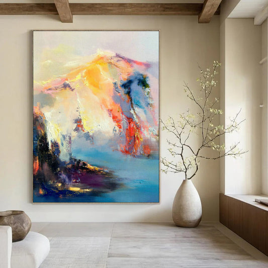 Colorful Mountain Abstract Art for Ski Resort Lodge & Adventure Travel Agency DLZ1068