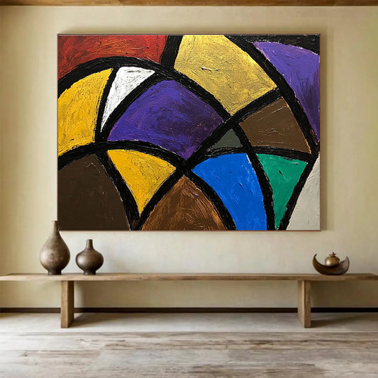 Colorful Geometric Mosaic Art for Modern Living Room & Creative Office SC440