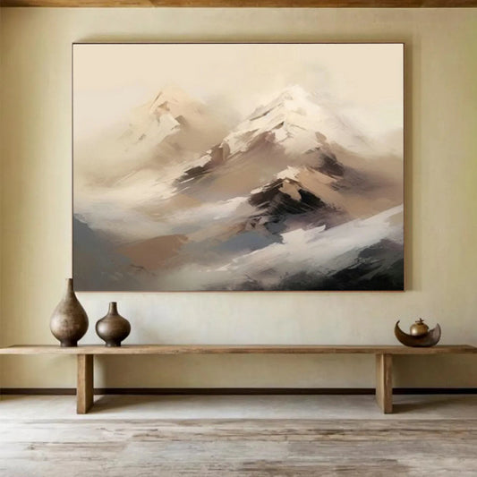 Calming Light - Colored Mountain Painting for Tranquil Bedroom Nook Relaxation DLZ2709