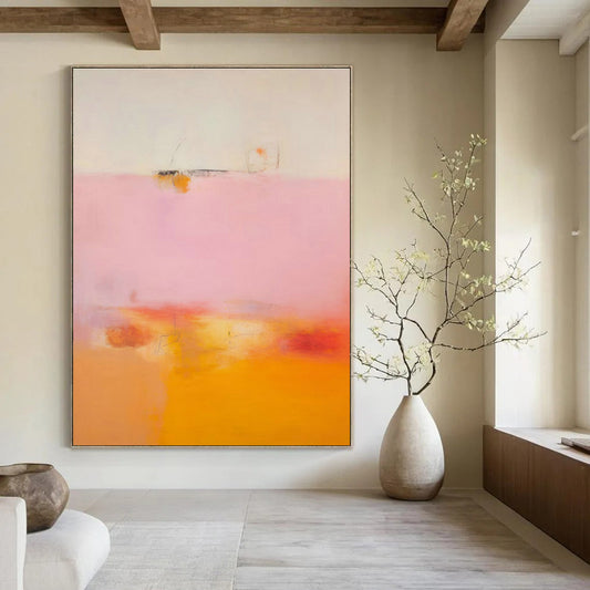 Pink - Orange Abstract Art for Romantic Restaurant & Feminine Boutique DLZ2084