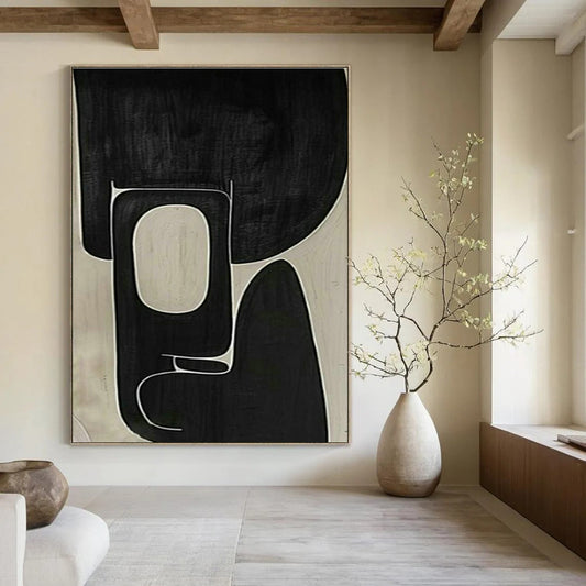 Black - White Abstract Art: Ideal for Modern Office & Art Gallery DLZ2010