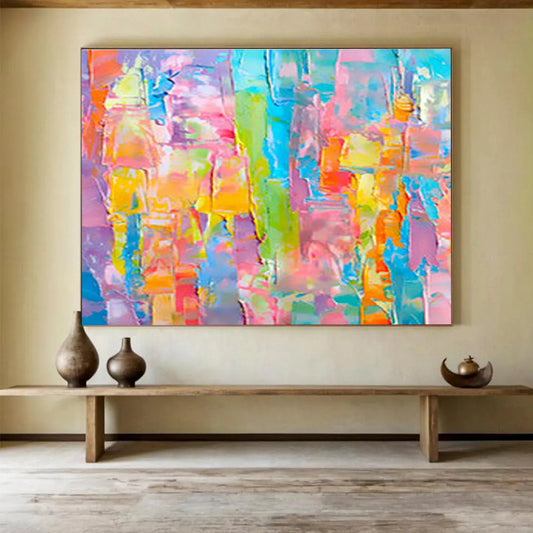 Colorful Block Abstract Art for Lively Kitchen DLZ2781