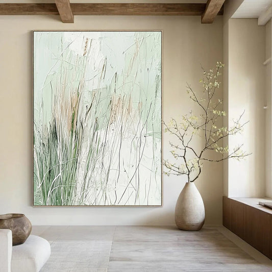 Abstract Grassland Art for Nature - Inspired Wellness Center & Tranquil Home Bedroom STSC939