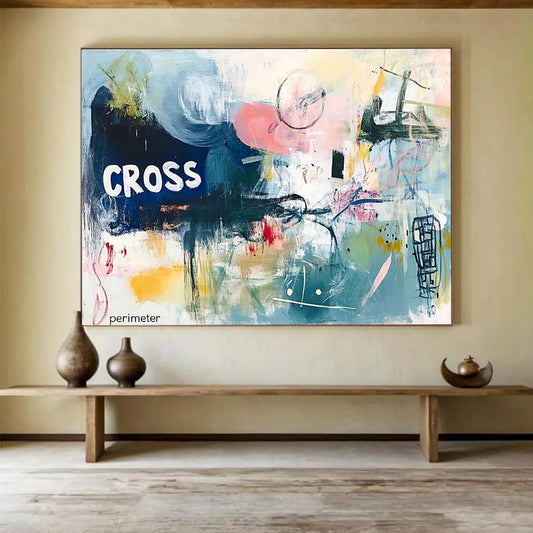 Abstract with 'CROSS' Art for Edgy Café & Creative Studio SC307