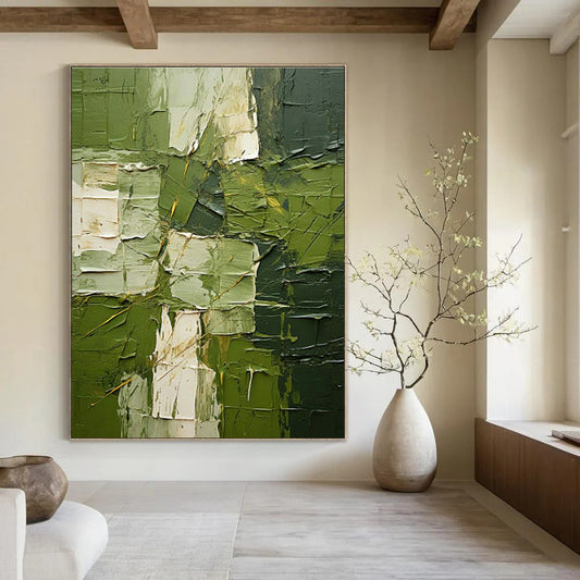 Green Textured Art for Eco - Friendly Home Living Rooms DLZ0283