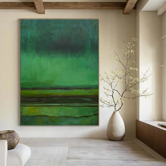 Gradient Green Abstract Art for Spa Retreat Waiting Rooms DLZ0288