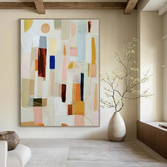 Colorful Abstract Blocks Art for Creative Coworking Space & Art - Loving Family Room DLZ1504