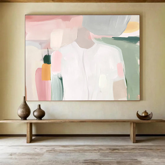Pastel Abstract Figure Art for Girls’ Playroom & Feminine Wellness Center SC179