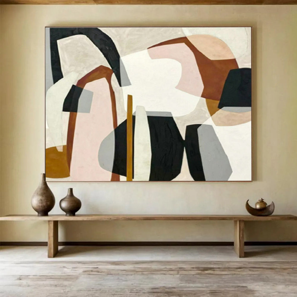 Pink - Brown Geometric Abstract for Bohemian Bedroom DLZ2965