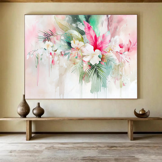 Watercolor Floral Bouquet Art for Romantic Wedding Venue & Feminine Home Salon SC290