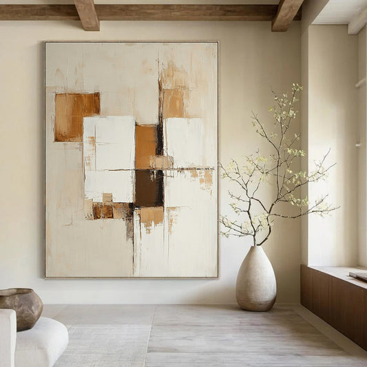 Textured Brown and White Squares for Industrial - Chic Loft & Contemporary Studio STSC763