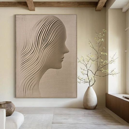 Sculpted Female Profile for Elegant Bedroom & Art Studio Display STSC1213