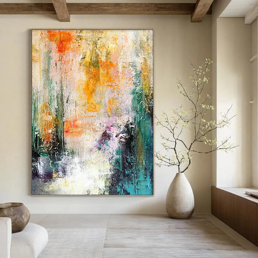 Colorful Landscape - Inspired Abstract Art for Countryside Café Dining Walls DLZ0005