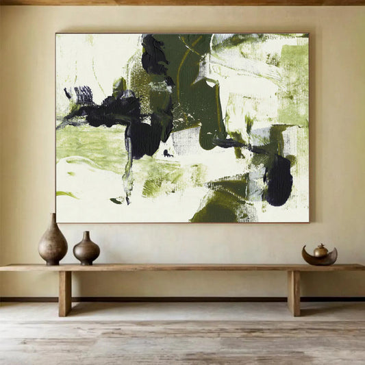 Green - Black Abstract Art for Modern Minimalist Hallway DLZ2828