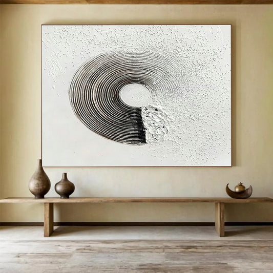 Black - White Textured Abstract for Minimalist Gallery DLZ3029