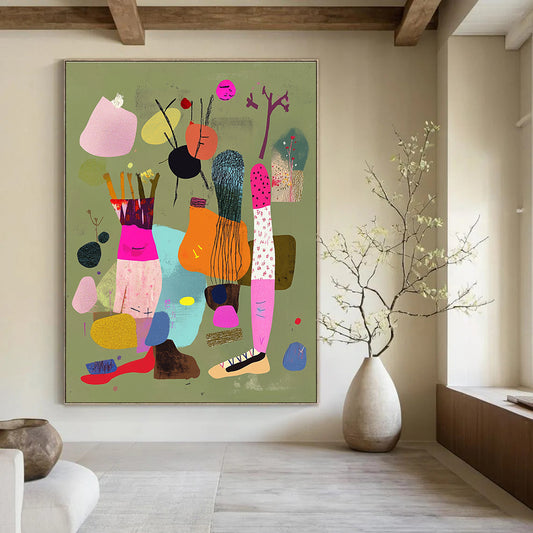 Abstract Shapes on Green for Modern Eco - Friendly Home & Nature - Themed Art Gallery STSC972