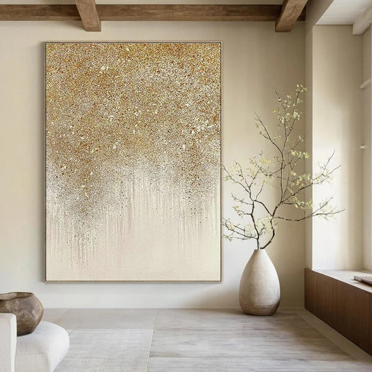 Gold - Silver Drip Art for Living Room & Bedroom DLZ0437