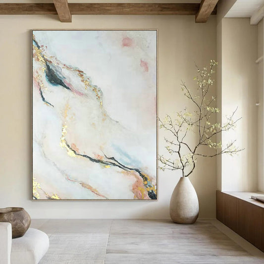 Pink & Gold Marble - Effect Art for Boutique Hotel Lobby & Glam Bathroom DLZ0673