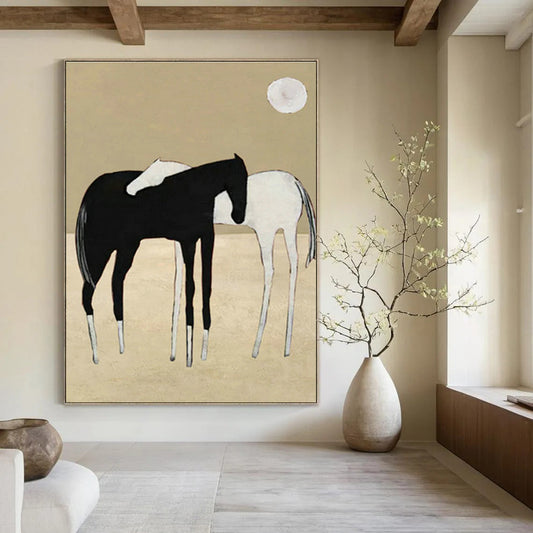 Minimalist Horse Art for Scandinavian Living Room & Equestrian - Inspired Studio DLZ1417
