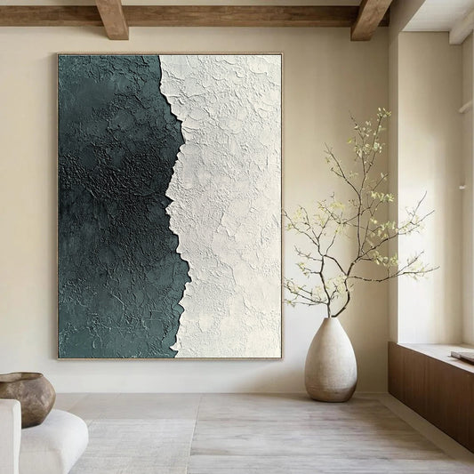 Textured Black and White Abstract for Modern Art Studio & Industrial - Style Loft STSC836