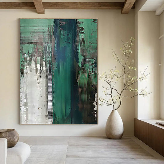 Green - Gray Abstract Art for Modern Office & Industrial - Style Loft DLZ0674