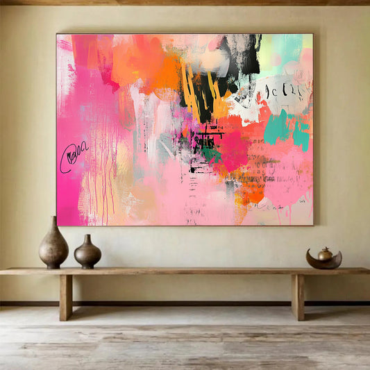 Pink Abstract Fusion Art for Chic Boutique & Trendy Art Gallery SC309