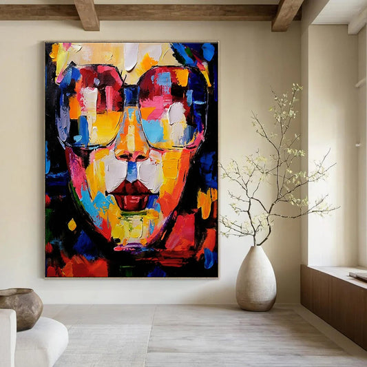 Vibrant Sunglasses Portrait Art for Fashion Boutique & Pop - up Art Event DLZ2352