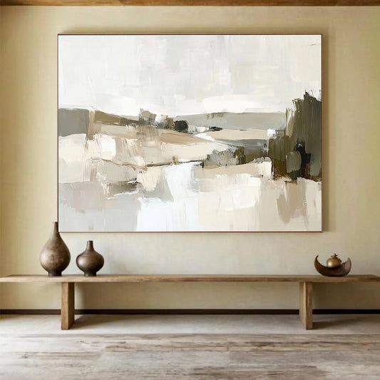 Neutral Tones Landscape Art for Scandinavian Home & Minimalist Office SC128