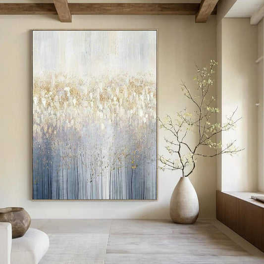 Golden - White Forest Abstract for Nordic - Style Living Room & Luxury Spa Retreat DLZ0930