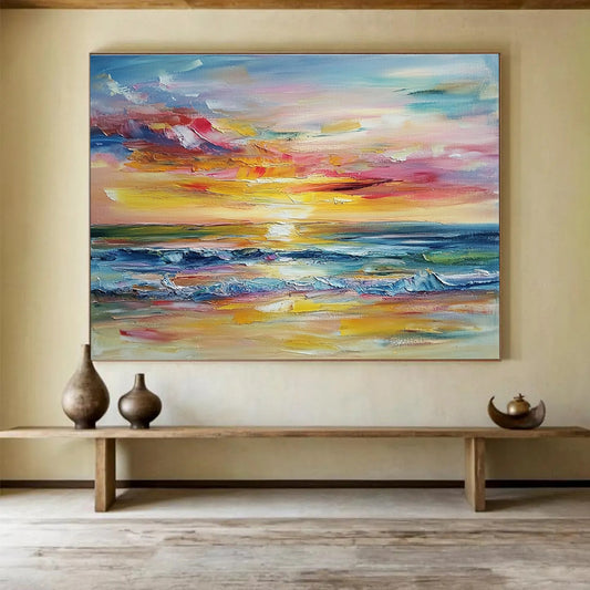 Colorful Sunset Seascape Art for Beach House & Vacation Rental SC008