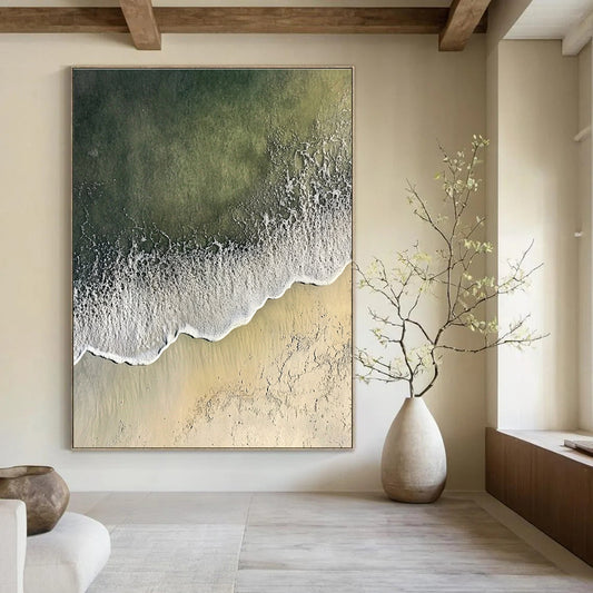 Aerial Beach View Art for Coastal Resort Lobby & Relaxing Home Bedroom STSC1431