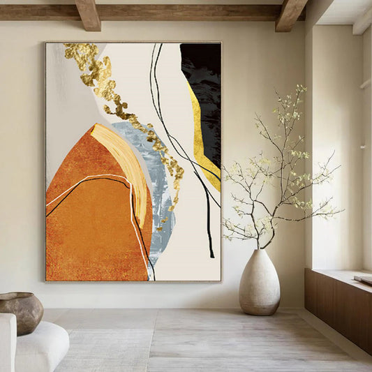 Gold and Colorful Abstract Art for Creative Studio & Glamorous Event Space DLZ2215