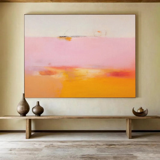 Pink - Orange Gradient Abstract Art for Sunny Breakfast Nook DLZ2860