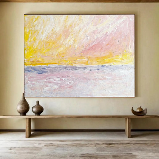 Pastel Sunset Over Sea Art for Romantic Rooftop Bar & Girls’ Spa SC365