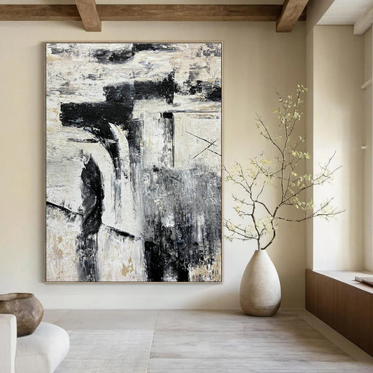 Monochrome Abstract Wall Art for Modern Office & Art Gallery DLZ2380