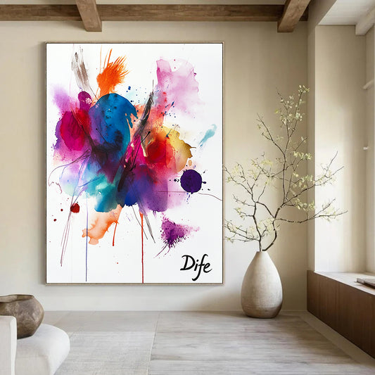 Bold Watercolor Bursts for Energetic Home Gym & Art - Loving Coffee Shop STSC1047