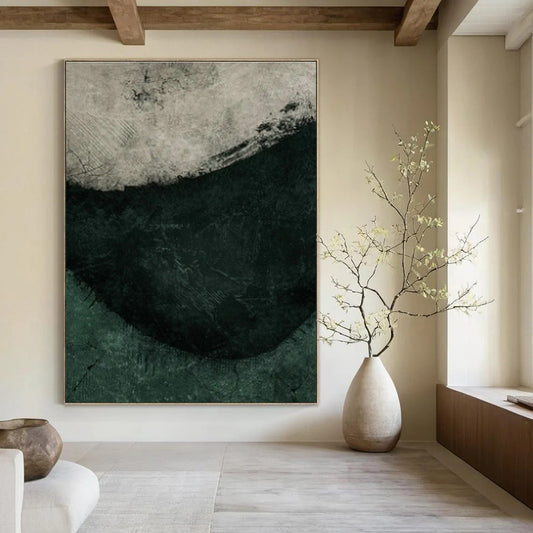 Textured Green Abstract Art for Nature - Inspired Spa & Industrial - Style Lounge DLZ1386