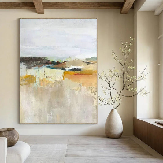 Light - Colored Abstract Landscape for Minimalist Living Room & Art - Loving Office DLZ1823