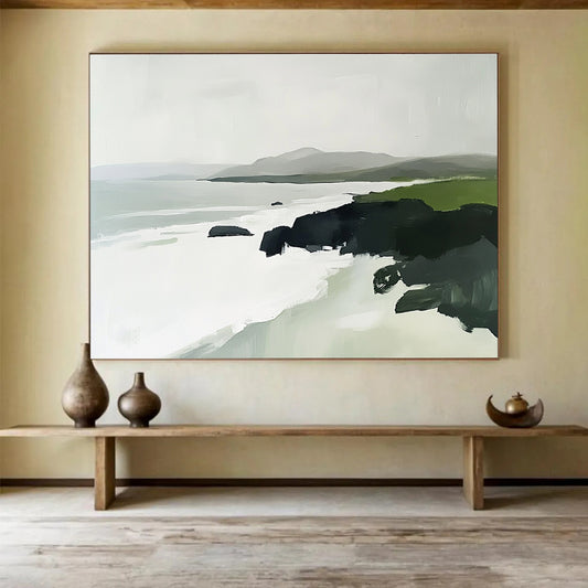 Minimalist Coastal Landscape for Scandinavian Home & Beachfront Yoga Studio SC160