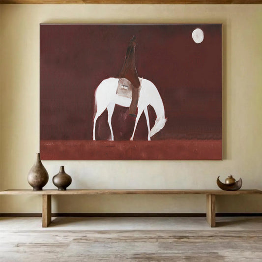 Moonlit Horseback Rider Art for Rustic Western - Themed Bars DLZ3116