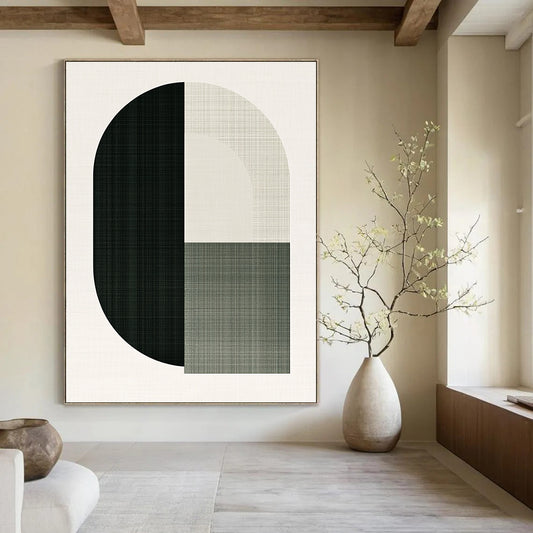 Black and Beige Geometric Form for Industrial - Style Loft & Modern Art Space STSC1179