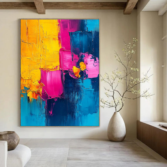 Bright Color Block and Flower Abstract for Cheerful Kitchen & Art Gallery Pop - Up STSC495