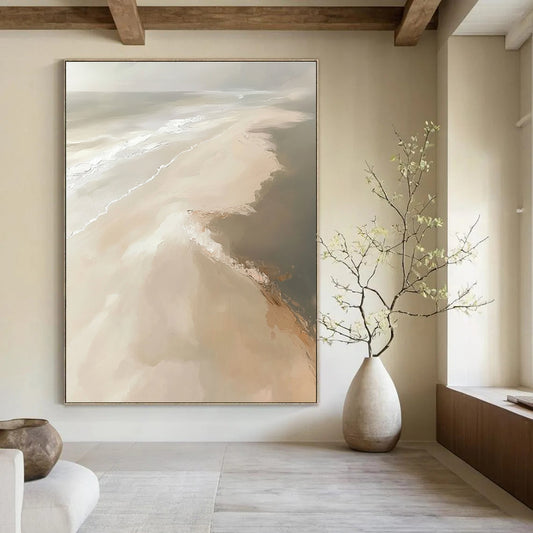 Soft Beach Aerial View for Scandinavian - Style Bedroom & Coastal Home Living Room STSC528